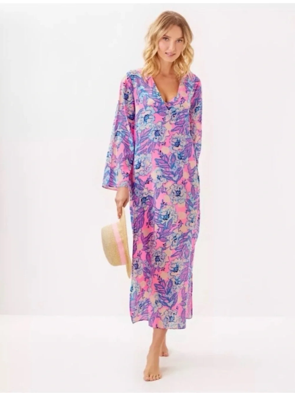 Lilly Pulitzer Perry Long Sleeve Maxi Cover-Up - Picture 1 of 8